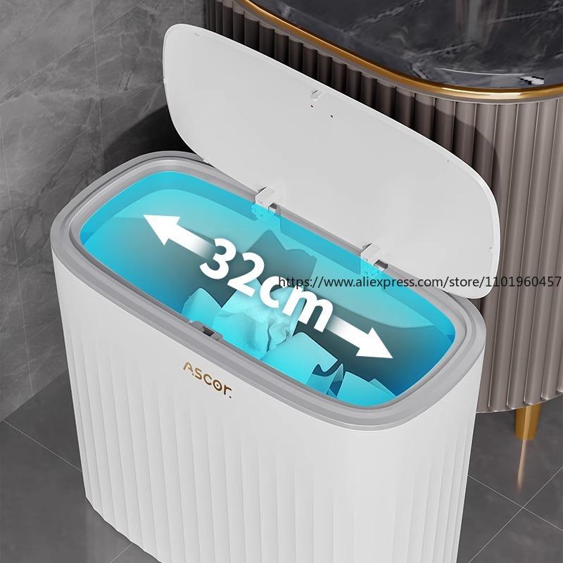 Home Large-Capacity Trash Bin with Lid New Model for Narrow Gaps Ideal for Bedroom Living Room Kitchen Bathroom