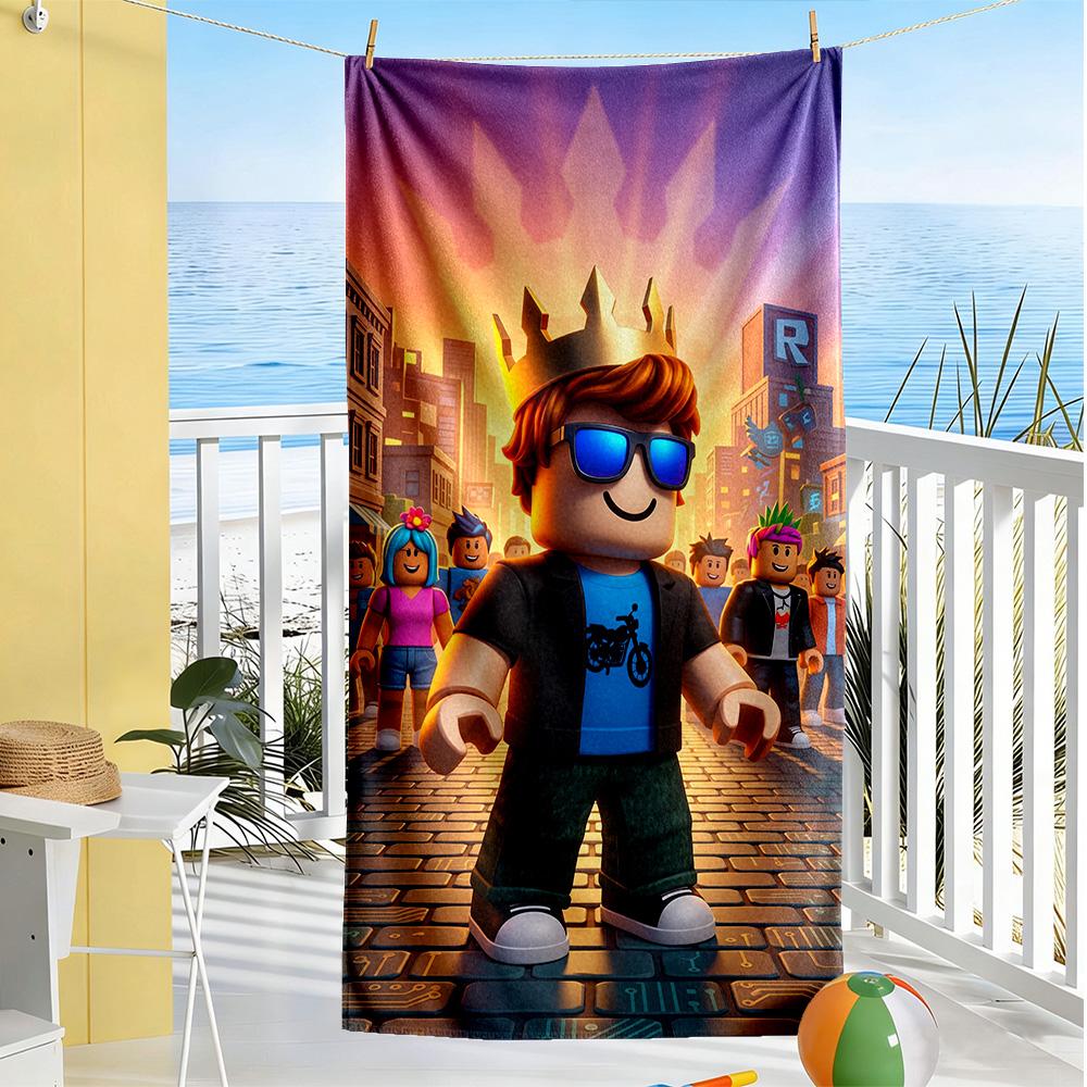 Roblox Strandtuch Weich Langlebig Schnelltrocknend Bequem Leicht Perfekt für Reisen Yoga Camping und Schwimmen