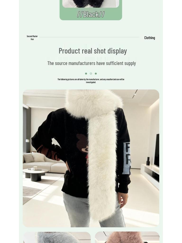 European and American Style Thickened Imitation Fox Fur Scarf: Warm, Versatile, Plush Neck Warmer