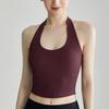 2026 New European and American Style Sexy Halter Neck Women's Push-Up Running Fitness Bra Outerwear Waist-Cinching Yoga Tank Top