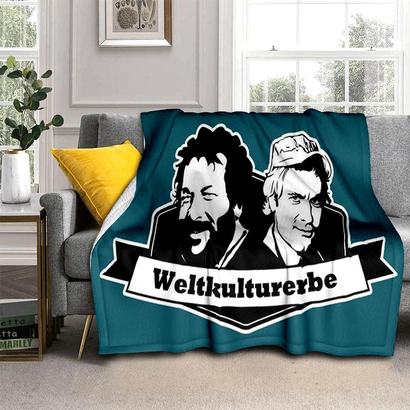Bud Spencer Terence Hill Wirft Wirft Decke für Kindersofa Reise Wandern Picknick Beding Super Weiche Flanelldecke Geburtstagsgeschenk