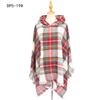 Women's Plaid Hooded Cape Ponchos Sweater Knitted Versatile Lightweight Warm Shawl Wrap Scarf Cape Poncho Pullover Cardigan Wrap Sweaters for Women
