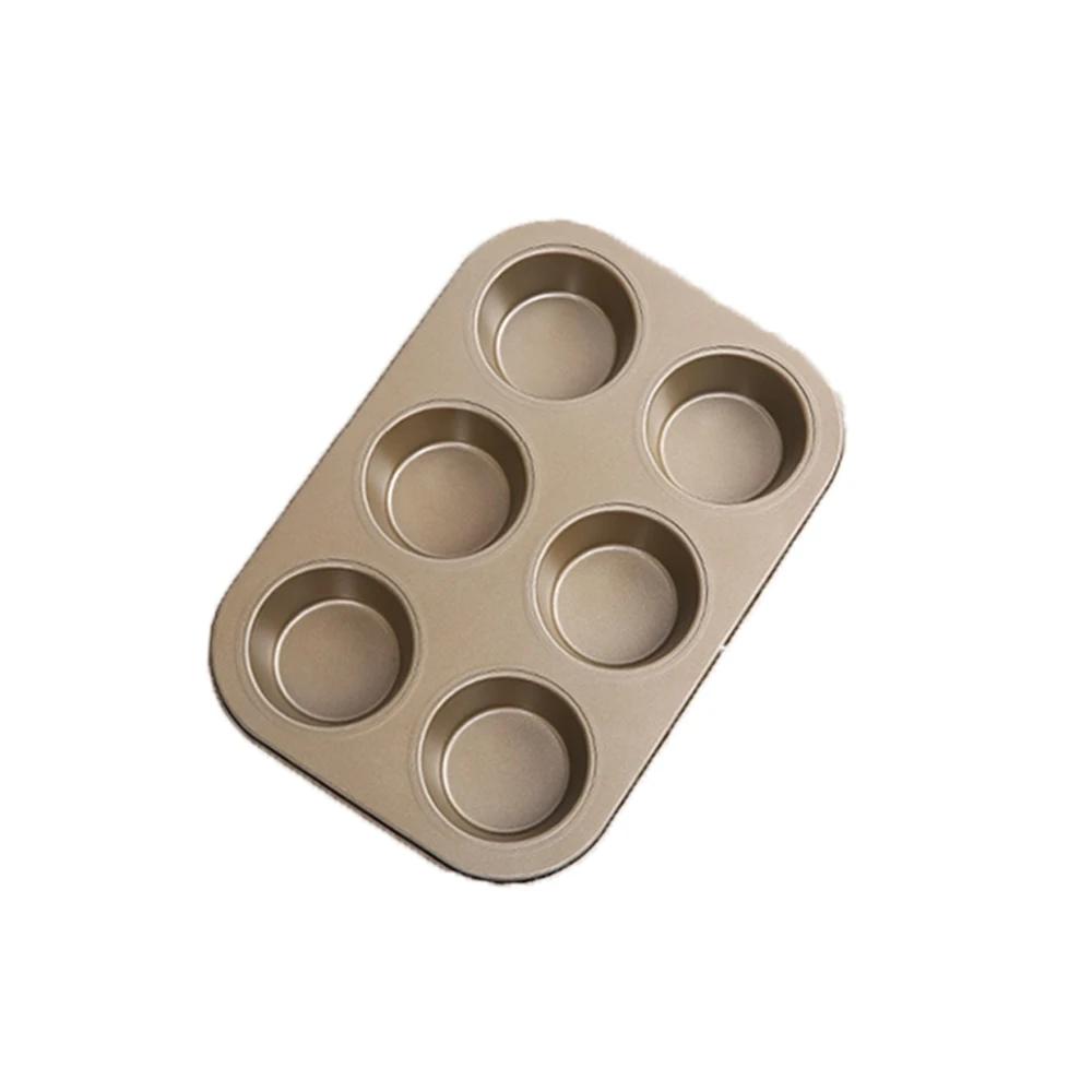 6/12 Holes Cake Baking Pan Bakeware Muffin Cupcake Mold DIY Non-Stick Baking Dish Carbon Steel Kitchen Oven Trays Pastry Tool