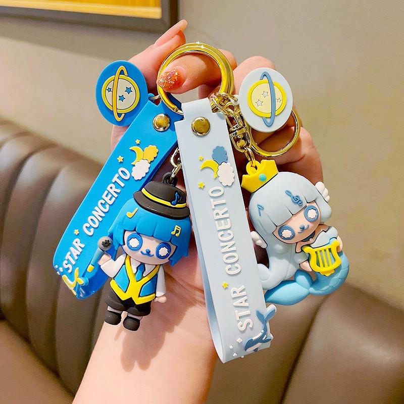 Adorable Mermaid Keychain Cute Princess Fashion Couple Key Ring Chain Exquisite Gift