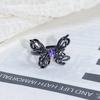 Dark Series Personality Trendy Cool Love Open Ring Irregular Inlaid Zircon Punk Retro High Sense Ring Woman