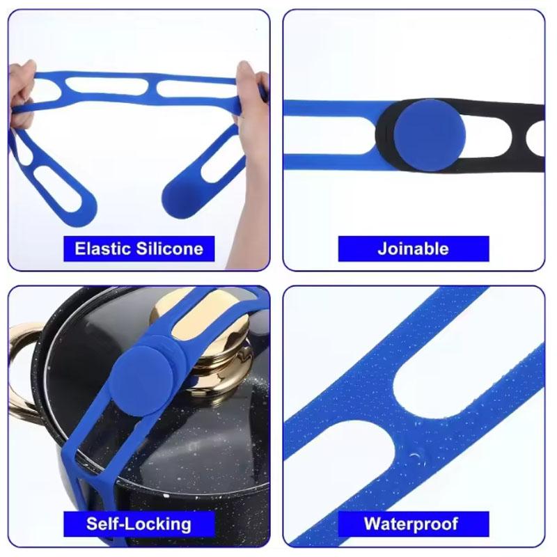 Silicone Lid Strap Reusable Universal Lid Fixing Belt Elastic Band  Outdoor Camping Camping Cookware Camping Equipment