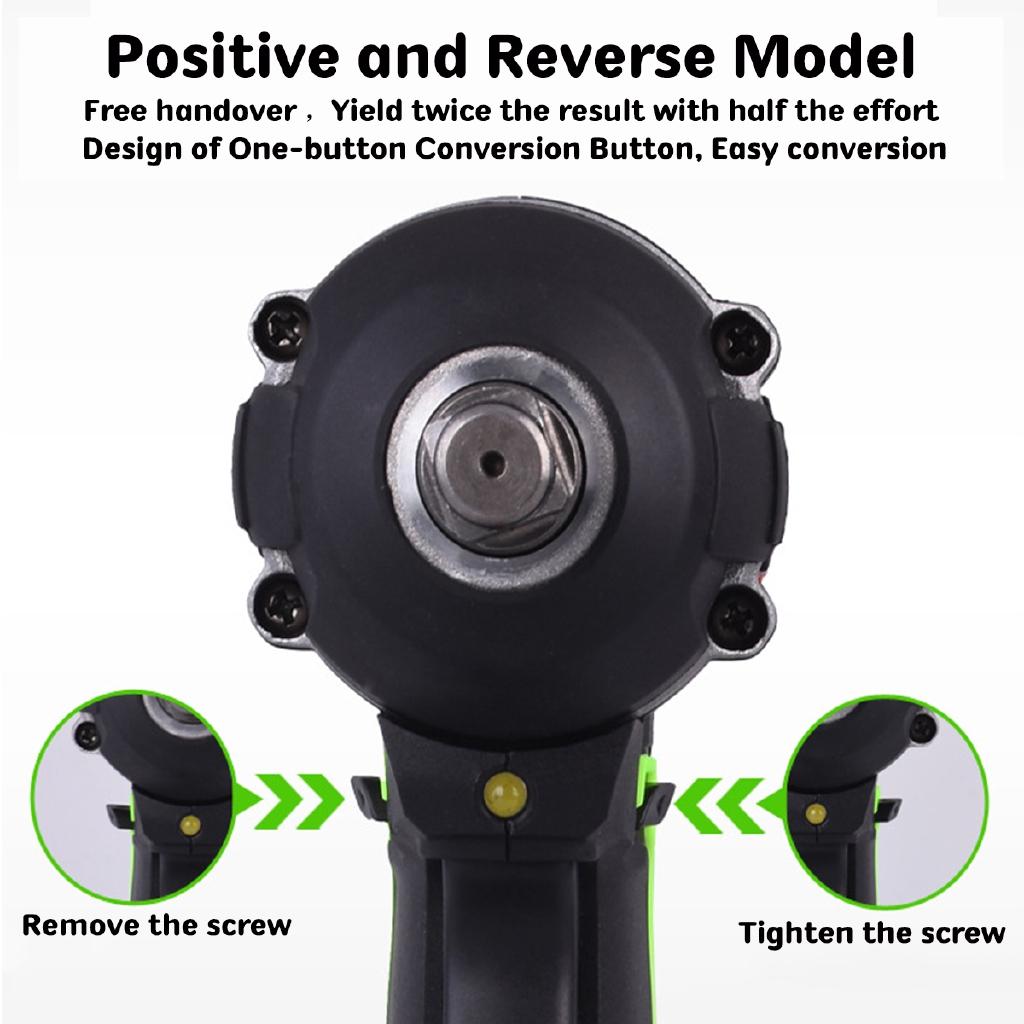 98VF 320 N.m Electric Impact Wrench Drill Green Rechargeable Cordless Impact Wrench Power Tool with Battery