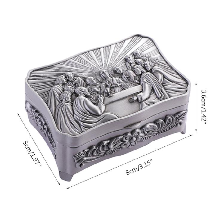 Catholic Christian Jewelry Box Waterproof Dust-proof Desktop Organizer for Case