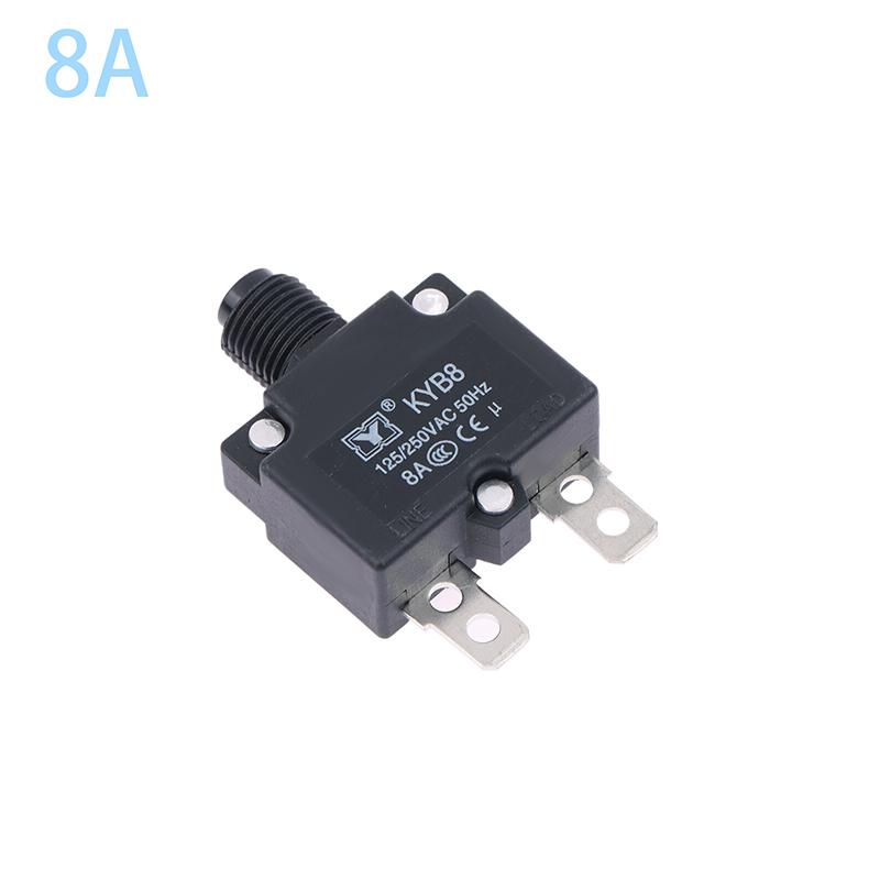 1Pc Overload Switch Overload Protector KYB8 125/250VAC 3A 8A 12A 16A 20A Circuit Breaker Overload Protector