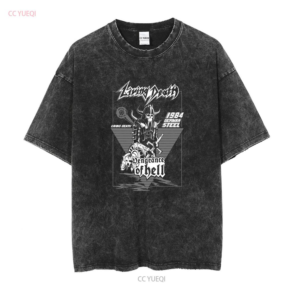 NWT Living Death S/W Underground Musik T-Shirt Lang- oder Kurzarm Vintage Gewaschenes Oberteil Für Den Alltag Designer Kleidung