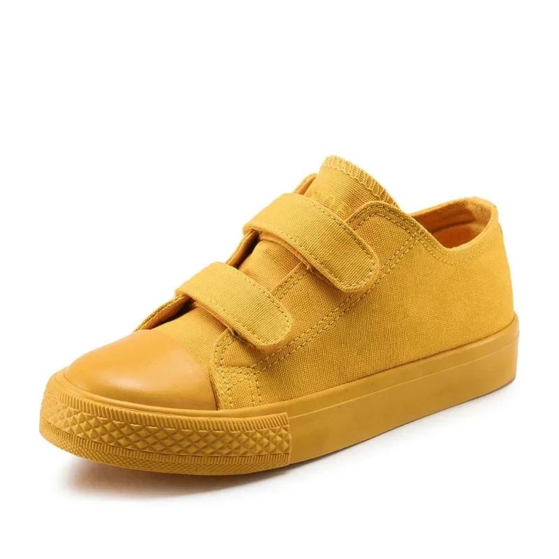 

Hook Loop Designer Kids Shoes Children Casual Boys Canvas Shoes Jelly Student Girl Sneakers Flat Heel Shoes for Kids G12131 25 жёлтый