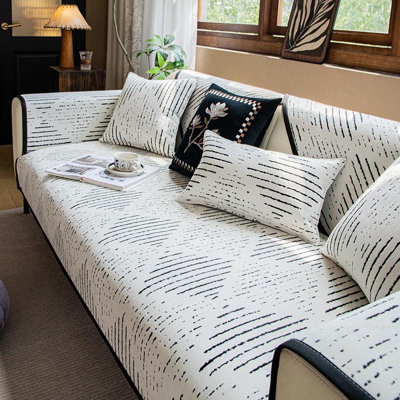 Leichter Luxus High-End Sofakissen Universell für alle Jahreszeiten Neu Rutschfestes Sitzkissen Leder Sofabezug Vollständige Abdeckung Stoffhandtuch