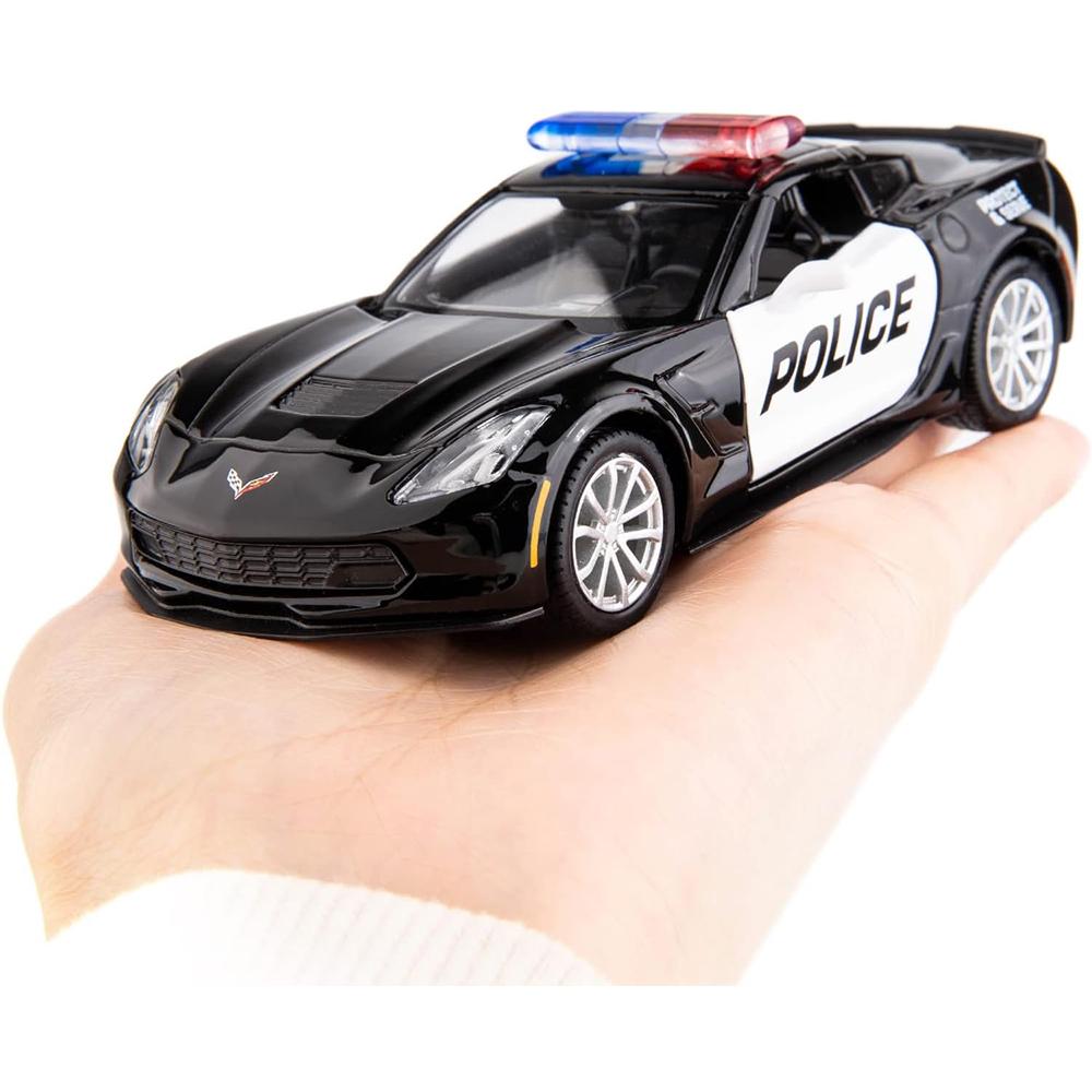 1/36 Scale Corvette Grand Sport C7 Police Car Model Diecast Toy Collection
