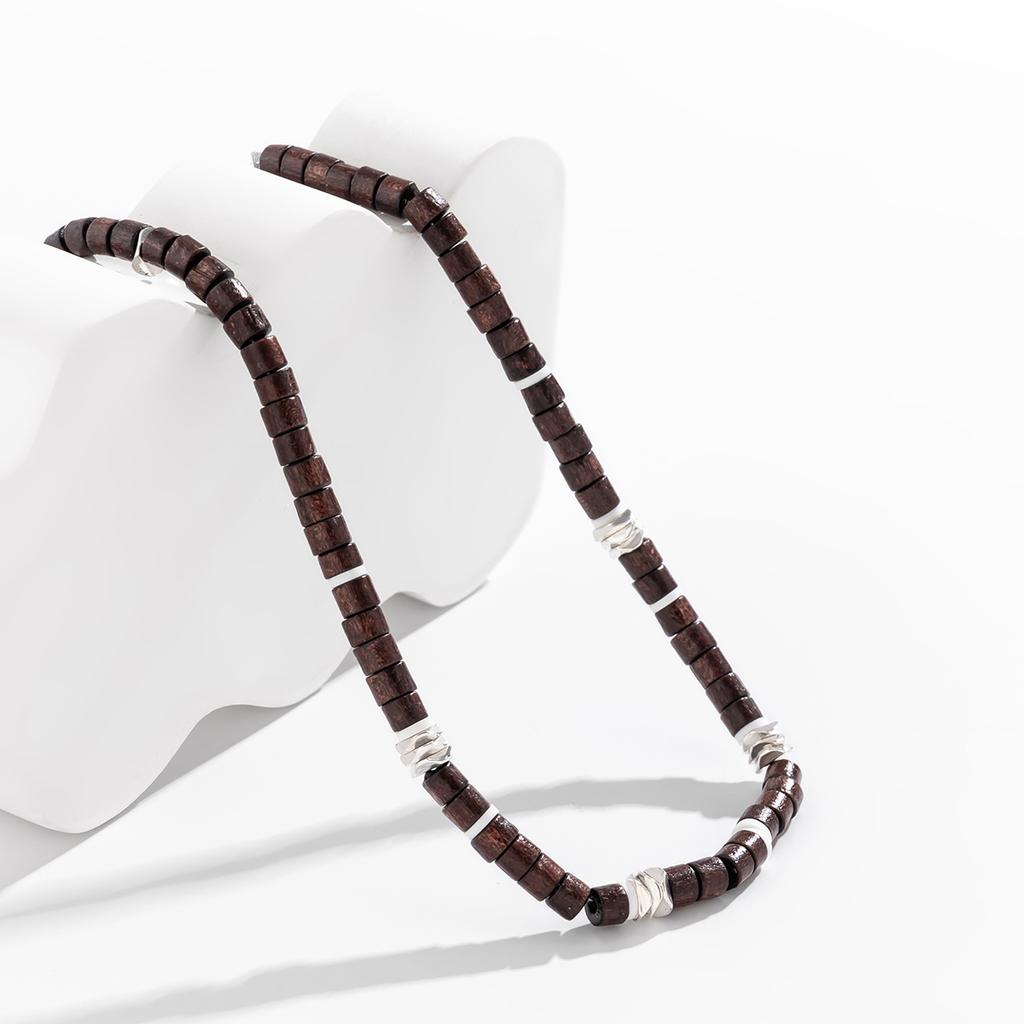 Small Wood Beads Short Choker Necklace for Men Trendy Beaded Chain Collar On the Neck 2026 Fashion Jewelry Accessories Male Gift