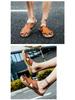 Plus Size Men's Breathable Leather Closed-Toe Sandals - Lightweight One-Strap Casual Beach Shoes