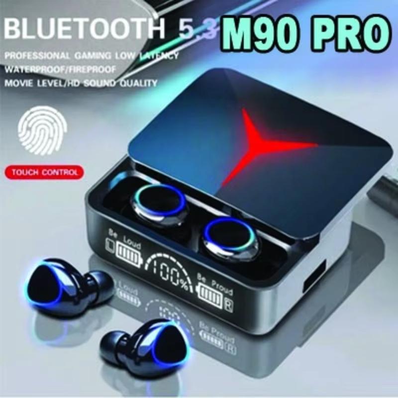 

M90 Бездротові навушники TWS Bluetooth Touch Control Навушники Спортивні навушники Hifi Стерео ігрова гарнітура з мікрофоном Для смартфона чорний