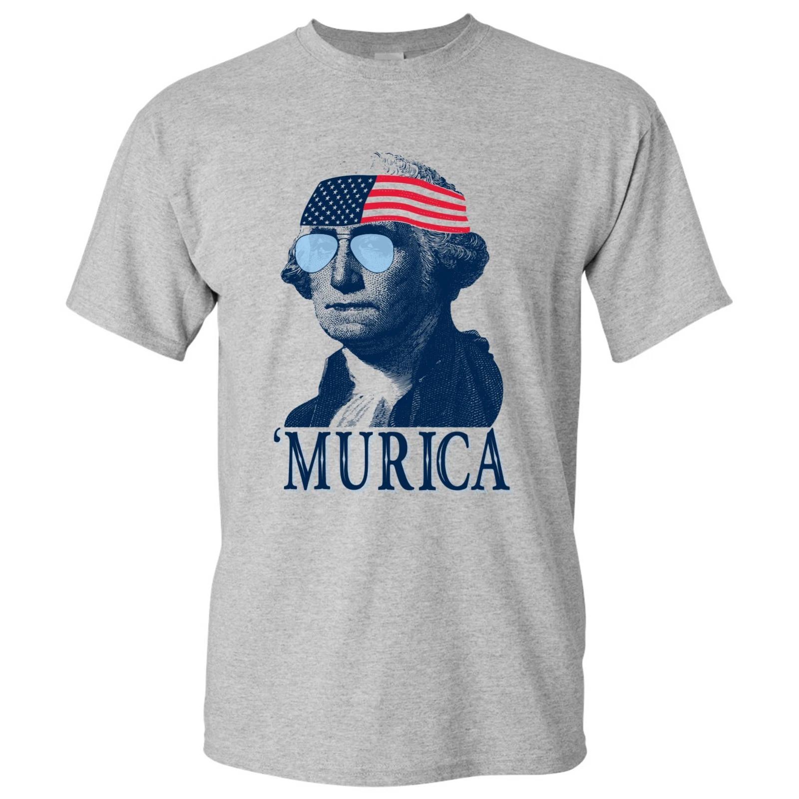 

Washington Murica - Funny Fourth of July Short Sleeve USA Unisex T-Shirt 4XL