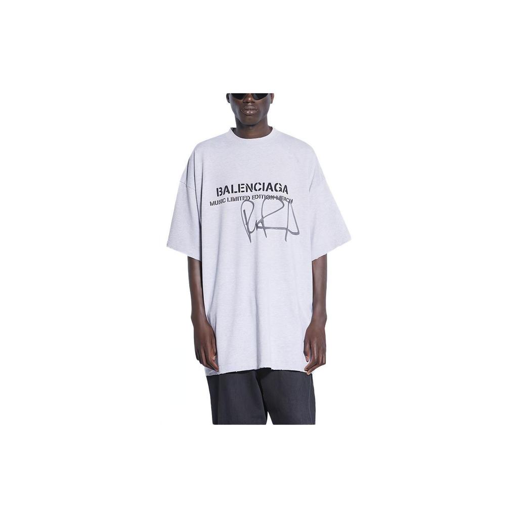 Balenciaga T Shirt Loose Fit Men's Gray 676589TLV571376