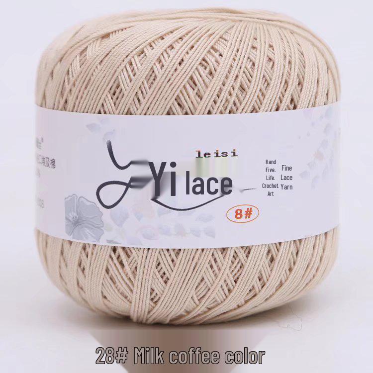 8# 100% Cotton Lace Yarn - 50g Ball, 400m, Strong Twist Crochet Thread for Hand-knitting, Flowers, Hats, and Cardigans - Free Shipping.