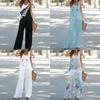 Summer Girl Sleeveless Top And Tall Pants Set With Polyester Print For Casual Wear