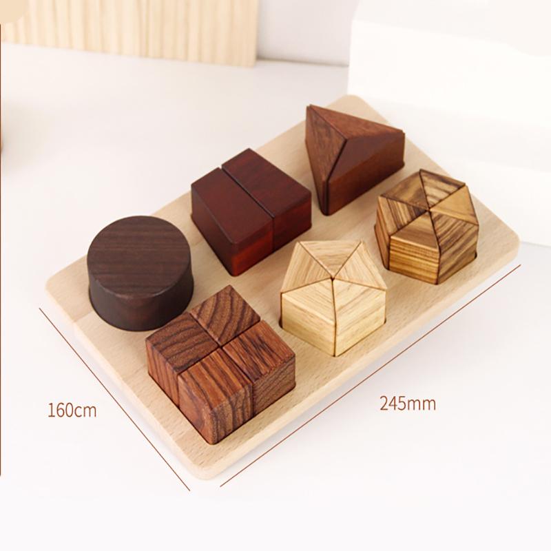 Montessori Toys Wooden Building Blocks Color Shape Matching Sorting Stacking Game  Sensory Fine Action Children Educational Toys