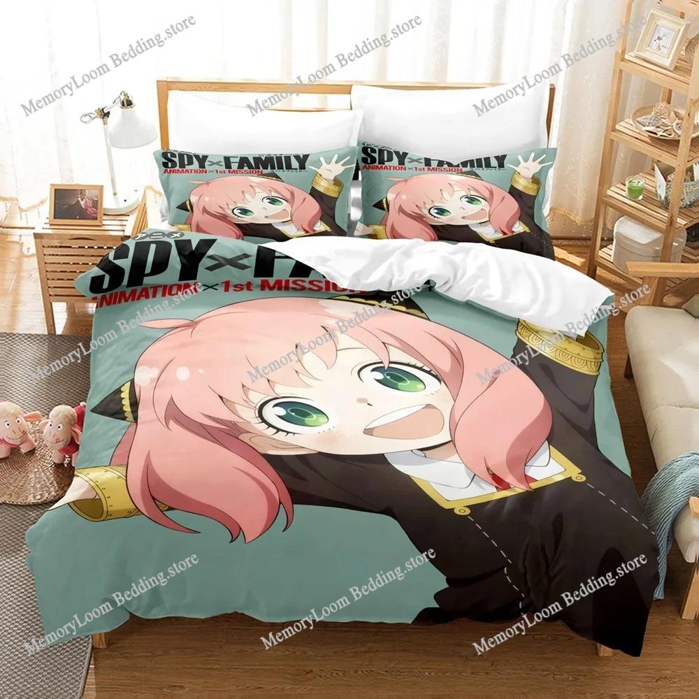3D-gedrucktes Anime Niedliches Spy Family Bettwäscheset Jungen Mädchen Twin/Queen/King Size Bettbezug Kissenbezug Kinder Erwachsene Schick Heimtextilien