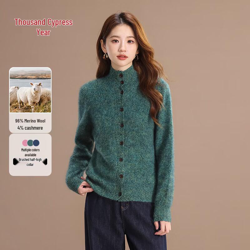 

Qianbainian Women s Mock Neck Wool Blend Knit Sweater XL