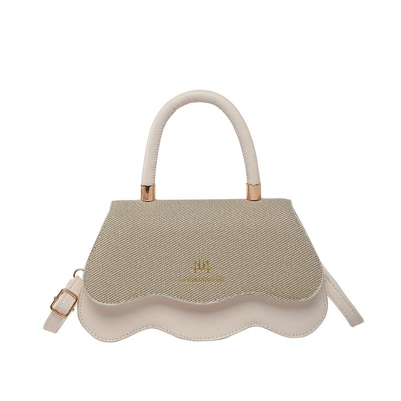 Foreign Sense of Simplicity 2025 Solid Color New Water Ripple Bag Cover Summer Fashion Crossbody Carry Shoulder Small Square Bag Women