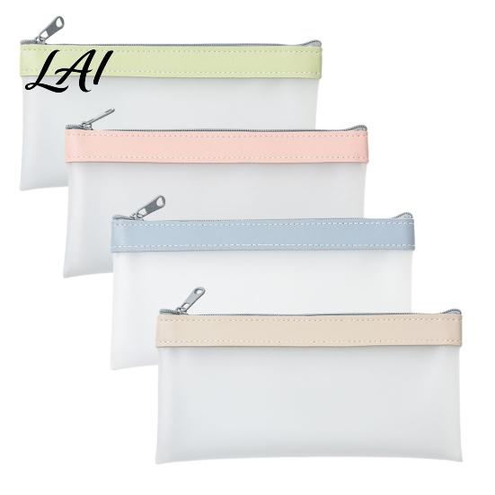 See-through Mesh Pencil Pouch Clear Case Large Transparent Pen for Girls Waterproof Splash-resistant Case Stationery Bag High School Students,