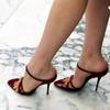 Fashion Luxury Design Sexy Pointy Red High Heels Women'S 2025 New Stiletto Sandals Wear Exquisite Slippers