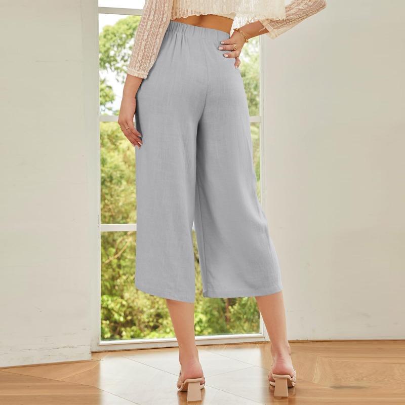 Women's Fashion Casual Solid Color Print Pants & Capris