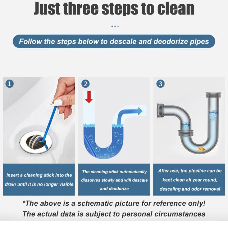 Drain Decontamination Stick Unclogging Agent Cleaning Canned Color Stain Remover Stick Pipe Unclogging Stick