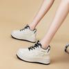 Wedge Sneakers With Lace Up Design Round Toe Non Slip Thick Sole Casual Daily Walking Shoes Available In Black Red White Laces F