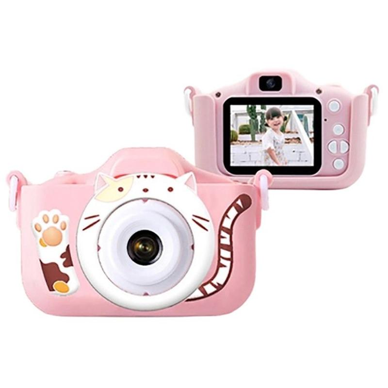 

M8 2.0 Inch HD Dual Camera with 32GB Card/Card Reader Digital Camera Cartoon Design Pink