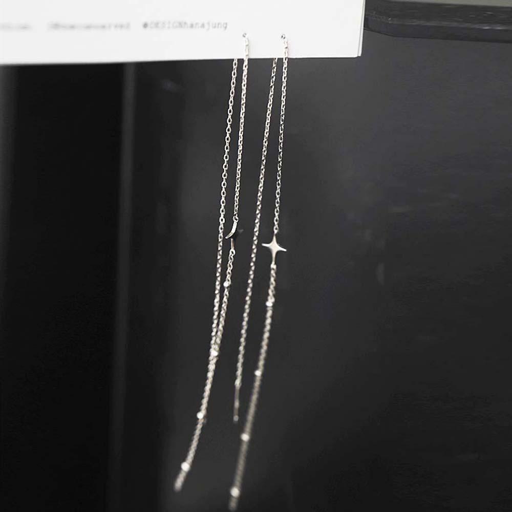 

Girls Long Women 1 PCS Korean Star Dangle Earrings Fashion Jewelry Earrings Ear Line серебряный