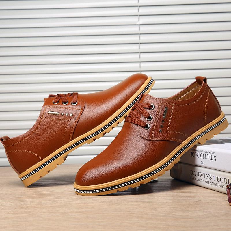 Mode Britisches Rindsleder Business Herren Kleiderschuhe Frühling Herbst Weiche Sohle Samt Erhöhungsschuhe Mann Mode Lässige Slipper Herren