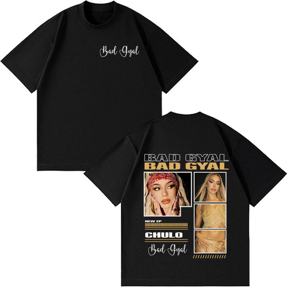 

Singer Bad Gyal Album Tour Merch Tshirt Men Women Fashion Hip Hop T Shirts Summer Cotton Loose Casual Tshirts Streetwear Tops 4XL