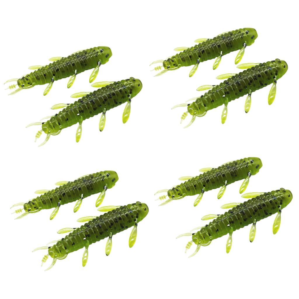 8Pcs Wacky Worms Fish Lures Bass Fishing Wacky Rigs Soft Plastic Lures Wacky Rigs Soft Worms Wacky Rigs Worms Baits Set