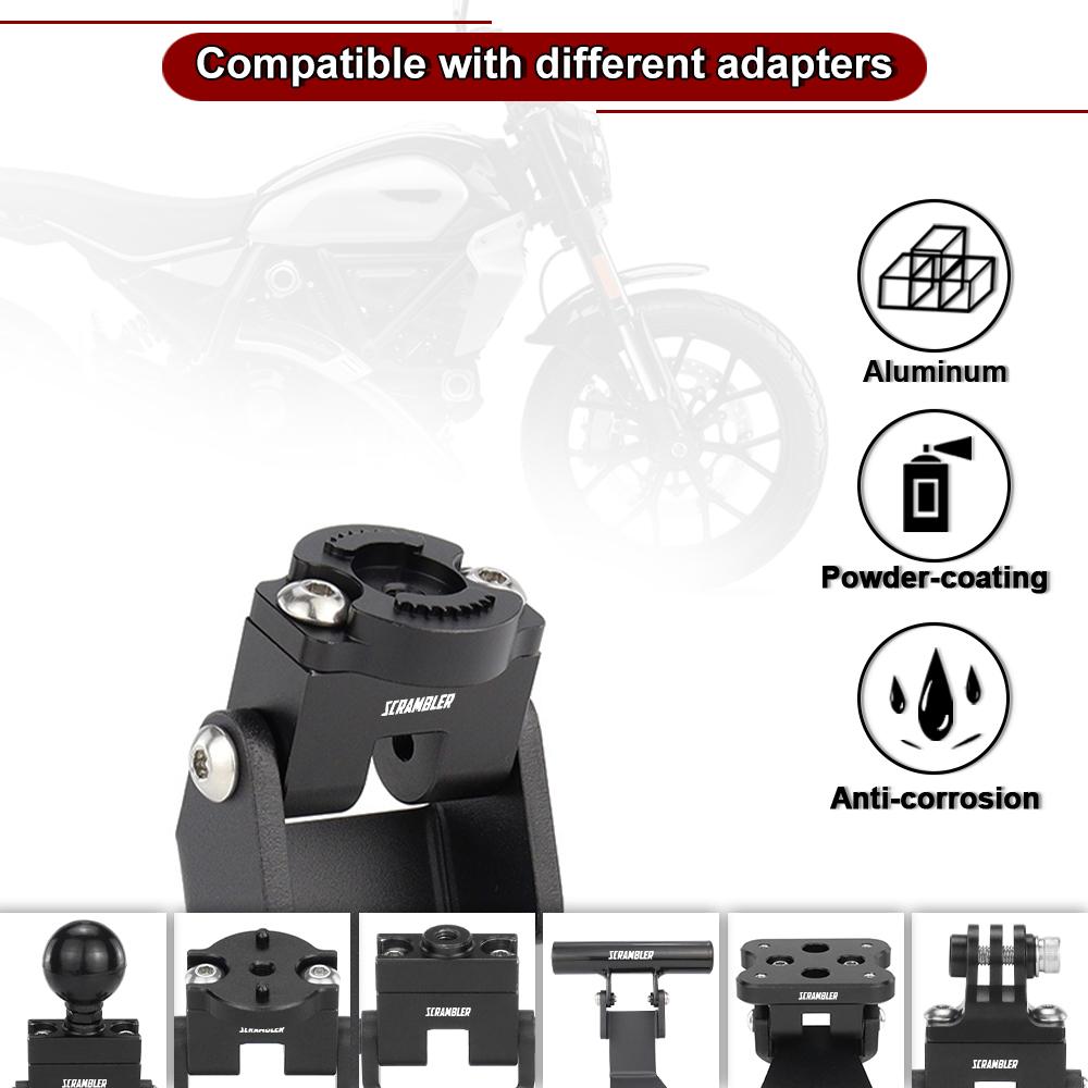 Dla DUCATI SCRAMBLER 800 Scrambler800 2024-2025 Motocykl Aluminiowy Uchwyt Nawigacji GPS Adapter do Telefonu Uchwyt Montażowy