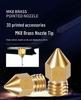 MK8 Brass Sharp Tip Nozzle for 3D Printers - Bright Colors, 1.75 Filament