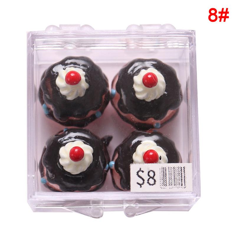 1:12 Miniature Dollhouse Egg Tart Mini Chocolate Cake Dessert Bento box Model for Doll House Decor Pretend Food Kitchen Toys