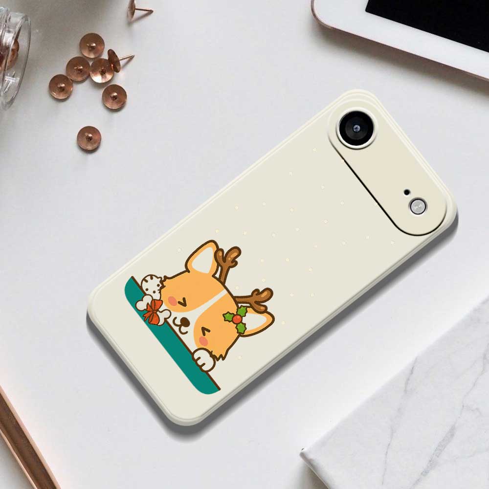 For iPhone Air Case Cute Deer Pattern Printing Straight Edge TPU Phone Back Cover