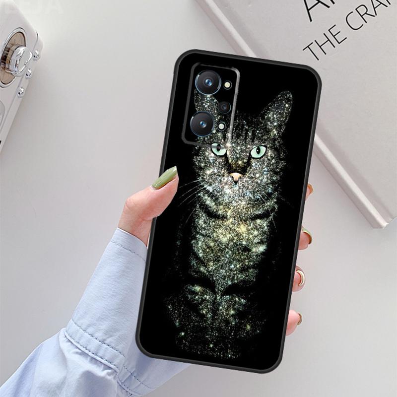 Space Happy Cats For Realme 11 10 12 13 14 Pro Plus GT 5 6 6T GT7 Pro C67 C61 C53 C51 C21Y C25S C55 C75 Case