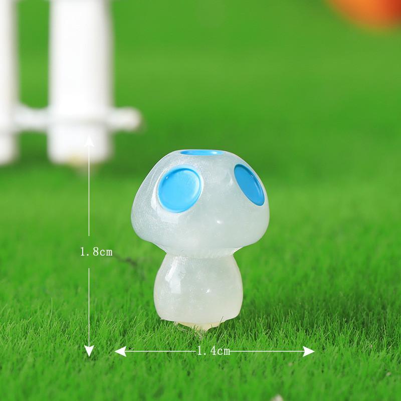Vibrant Glo-in-the-dark Resin Mushroom Figurines Cute Garden Miniatures Wholesale