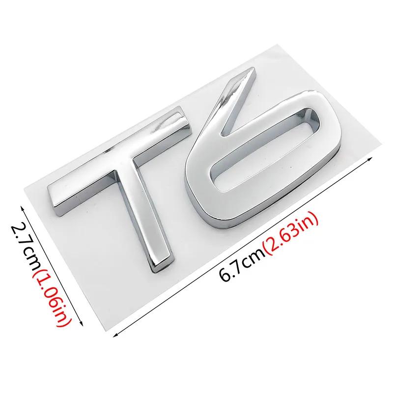 3D Metal T5 T6 AWD LOGO Emblems Badges Car Sticker Letter Decal Car Styling For Volvo XC60 XC90 S60 S80 S60L V40 V60 Tail Fender