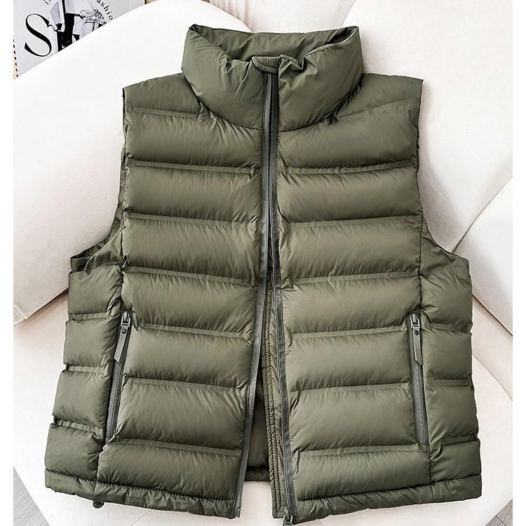 Gilet in Cotone Piumino Lento Autunno Inverno Coreano da Donna Corto con Collo Rialzato Senza Maniche Giubbotti Gilet alla Moda