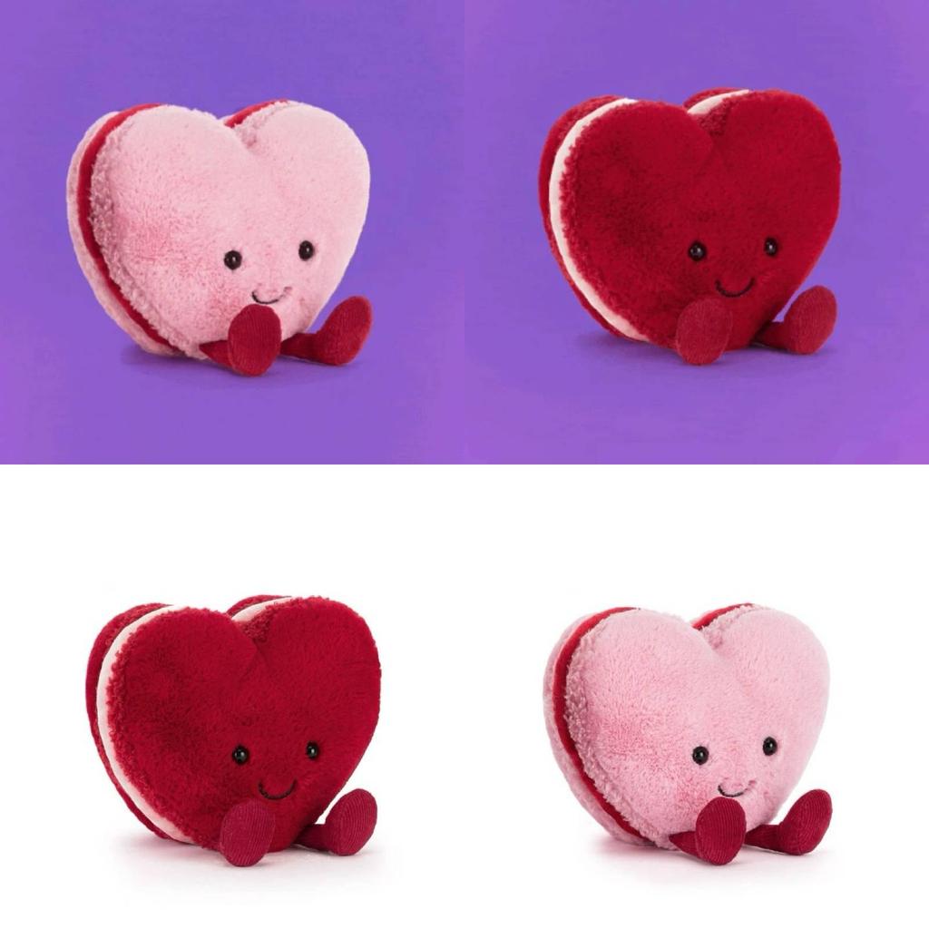 Peluche Macaron a Forma di Cuore Jc con Imbottitura in Cotone 3D per Regali di San Valentino