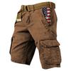 Shorts Masculinos de Verão Estampados para Exterior Shorts Masculinos Largos com Múltiplos Bolsos