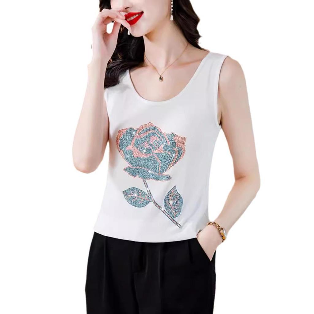 Women's Diamond Camisole: Slim Fit, Large Size, Elastic, Sleeveless Vest for Spring and Summer