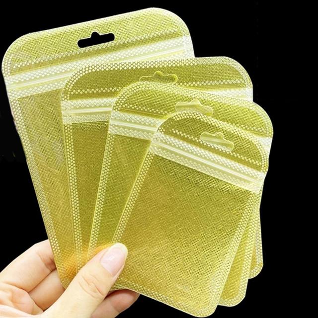 50pcs Thicken Self Sealing OPP Bag Transparent Plastic Storage Pouch with Hang Hole for DIY Jewelry Display Retail Packaging
